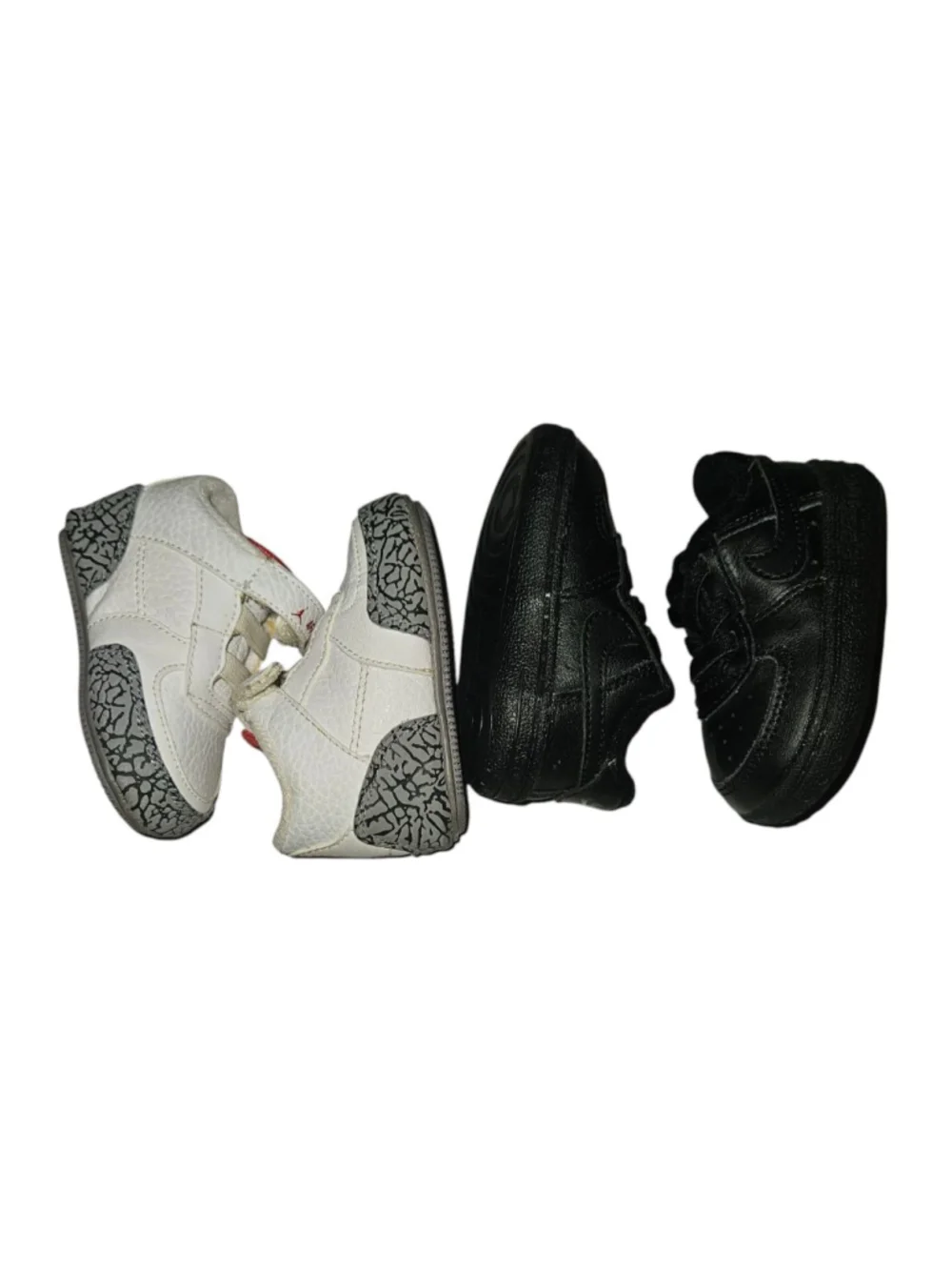 Baby Nike Air Force 1 & RARE Jordan Crib Shoes 2C Black White
